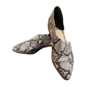CROWN VINTAGE Snakeskin Ankle Booties Loafers Low Heel Gray/Tan Woman's Sz 7.5